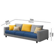 Minta 3 Seater Sofa Set for Living Room (Blue Grey Colour Fabric) Premium Fabric Sofa