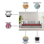 Garcia 3 Seater Sofa Set for Living Room (Blue Black Colour) Premium Fabric Sofa