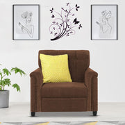 Rogelio 1 Seater Sofa Set for Living Room (Black Fabric)