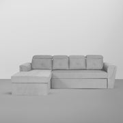 Elvi LHS 6 Seater L Shape Sofa Set for Living Room (Grey Fabric) Premium Fabric Sofa