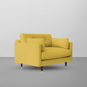 Grover 1 Seater Sofa Set for Living Room (Yellow Fabric) Premium Fabric Sofa