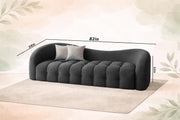 Ariana Modern Premium Boucle Fabric Sofa, Upholstered 3 Seater Sofa Set for Living Room, (Black Colour) Premium Boucle Fabric Sofa