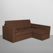 Megan RHS 4 Seater L Shaped Sofa Cum Bed for Living Room (Brown Fabric) Premium Fabric Sofa
