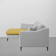 Cortina LHS 4 Seater L Shape Sofa Set for Living Room (Turquise Grey Fabric) Premium Fabric Sofa