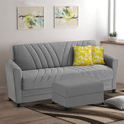 Francis 3 Seater Sofa Set with Ottoman for Living Room (Grey) Fabric