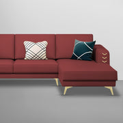 Falco RHS 4 Seater L Shape Sofa Set for Living Room (Maroon Fabric) Premium Fabric Sofa