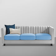 Martine 3 Seater Sofa Set for Living Room (Turquise Grey Fabric) | Premium Fabric Sofa