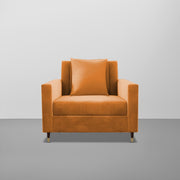Garcia 1 Seater Sofa Set for Living Room (Orange - Colour) Premium Fabric Sofa Set