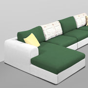 Badger LHS 6 Seater L Shape Sofa Set for Living Room (Black Fabric) Premium Fabric Sofa