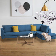 Romeio LHS 6 Seater L Shape Sofa Set for Living Room (Cream Fabric)