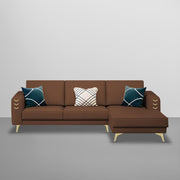 Falco RHS 4 Seater L Shape Sofa Set for Living Room (Brown Fabric) Premium Fabric Sofa