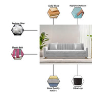 Garcia 3 Seater Sofa Set for Living Room (Blue Black Colour) Premium Fabric Sofa