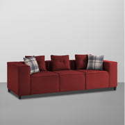 Karoline 3 Seater Sofa Set with Center Table for Living Room (Black Colour) Premium Fabric Sofa