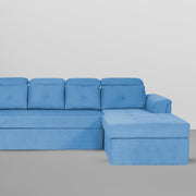 Elvi RHS 6 Seater L Shape Sofa Set for Living Room (Turquise Fabric) Premium Fabric Sofa