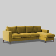 Charmi RHS 6 Seater L Shape Sofa Set for Living Room (Yellow Fabric) Premium Fabric Sofa