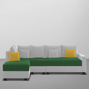 Inclair LHS 6 Seater L Shape Sofa Set for Living Room (Green Grey Fabric) Premium Fabric Sofa