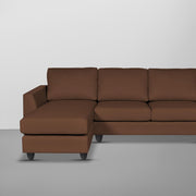Danver LHS 4 Seater L Shape Sofa Set for Living Room (Brown Fabric) Premium Fabric Sofa