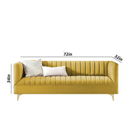 Jarvis 3 Seater Sofa Set for Living Room (Yellow Fabric) | Premium Fabric Sofa