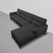 Janifer RHS 6 Seater L Shape Sofa Set for Living Room (Black Colour) Premium Fabric Sofa Set