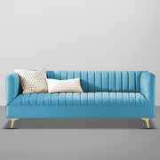 Jarvis 3 Seater Sofa Set for Living Room (Dark Grey Fabric) | Premium Fabric Sofa Set