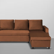 Asper RHS 4 Seater L Shape Sofa Set for Living Room (Brown Fabric) Premium Fabric Sofa