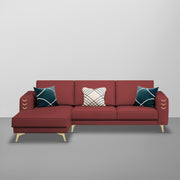 Falco LHS 4 Seater L Shape Sofa Set for Living Room (Maroon Fabric) Premium Fabric Sofa