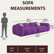 Casaliving Vetras Modern Velvet Bubble Cloud Sofa, Tufted Design Upholstered 3 Seater Sofa Set for Living Room,(Blue Colour) Premium Velvet Fabric Sofa