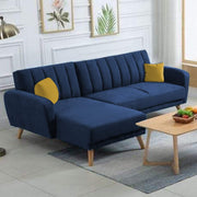 Rino LHS 4 Seater L Shape Sofa Set for Living Room (Blue Fabric)
