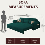 Alicia 3 Seater Sofa Cum Bed for Living Room (Pine Fabric) Premium Fabric Sofa