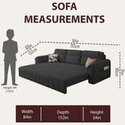 Alicia 3 Seater Sofa Cum Bed for Living Room (Brown Fabric) Premium Fabric Sofa