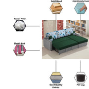 Rolando 4 Seater Sofa Cum Bed for Living Room (Cream Black) Premium Fabric Sofa