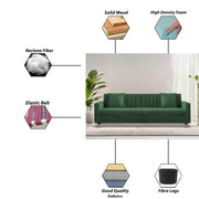 Garcia 3 Seater Sofa Set for Living Room (Blue Black Colour) Premium Fabric Sofa