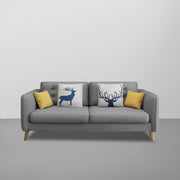Duckby 3 Seater Sofa Set for Living Room (Black Colour) Premium Fabric Sofa