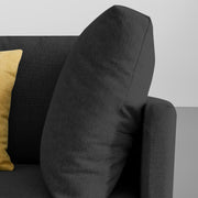 Casaliving Salina RHS 4 Seater L Shape Sofa Set for Living Room (Black) Premium Fabric Sofa