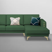 Falco RHS 4 Seater L Shape Sofa Set for Living Room (Green Fabric) Premium Fabric Sofa