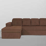 Elvi RHS 6 Seater L Shape Sofa Set for Living Room (Brown Fabric) Premium Fabric Sofa