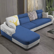 Amanda LHS 6 Seater L Shape,Sofa Set for Living Room (Blue Grey Fabric)