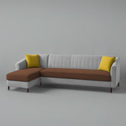 Neyami LHS 6 Seater L Shape Sofa Set for Living Room (Brown Grey) Premium Fabric Sofa Set