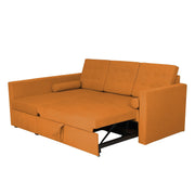 Megan LHS 4 Seater L Shaped Sofa Cum Bed for Living Room (Orange Fabric) Premium Fabric Sofa