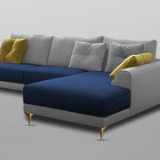 Viva RHS 6 Seater L Shape Sofa Set for Living Room (Blue Grey) Premium Fabric Sofa