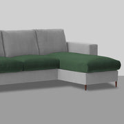 Charmi RHS 4 Seater L Shape Sofa Set for Living Room (Green Grey Fabric) Premium Fabric Sofa