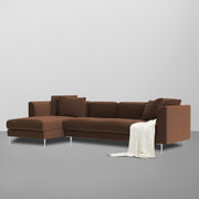 Vesco LHS 6 Seater L Shape Sofa Set for Living Room (Brown) Premium Fabric Sofa