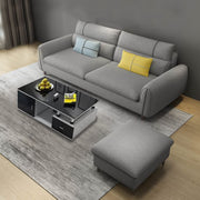 Francis 3 Seater Sofa with Ottoman Set for Living Room (Grey Fabric)