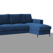 Charmi RHS 6 Seater L Shape Sofa Set for Living Room (Blue Fabric) Premium Fabric Sofa