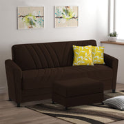 Francis 3 Seater Sofa Set with Ottoman for Living Room (Brown) Fabric