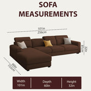 Orion LHS 6 Seater L Shape Sofa Set for Living Room (Brown Colour) Premium Fabric Sofa