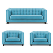 Casaliving Sinclair 3+1+1 Seater Sofa Set for Living Room (Blue Black Colour) Premium Fabric Sofa