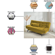 Danny 3 Seater Sofa Cum Bed for Living Room Premium Fabric Sofa for Living Room (Black Colour Premium Fabric)