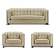 Casaliving Sinclair 3+1+1 Seater Sofa Set for Living Room (Blue Black Colour) Premium Fabric Sofa