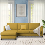 Hanery 4 Seater L Shape Sofa Set for Living Room | Colour - Yellow